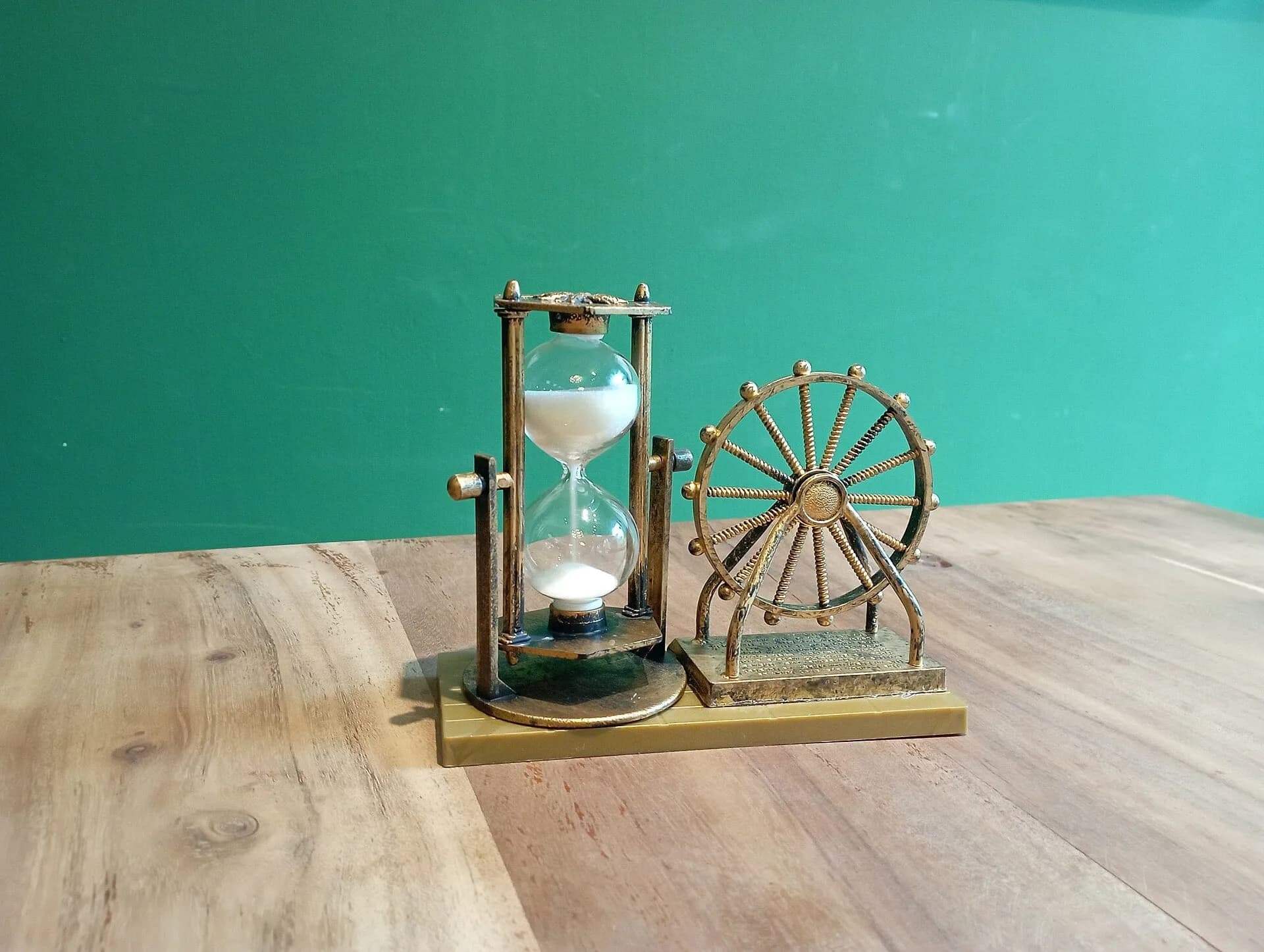 An hourglass with sand running through it