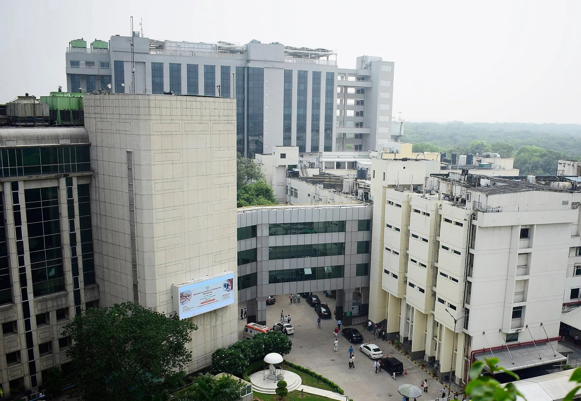 Aerial view of Sir Ganga Ram Hospital in New Delhi