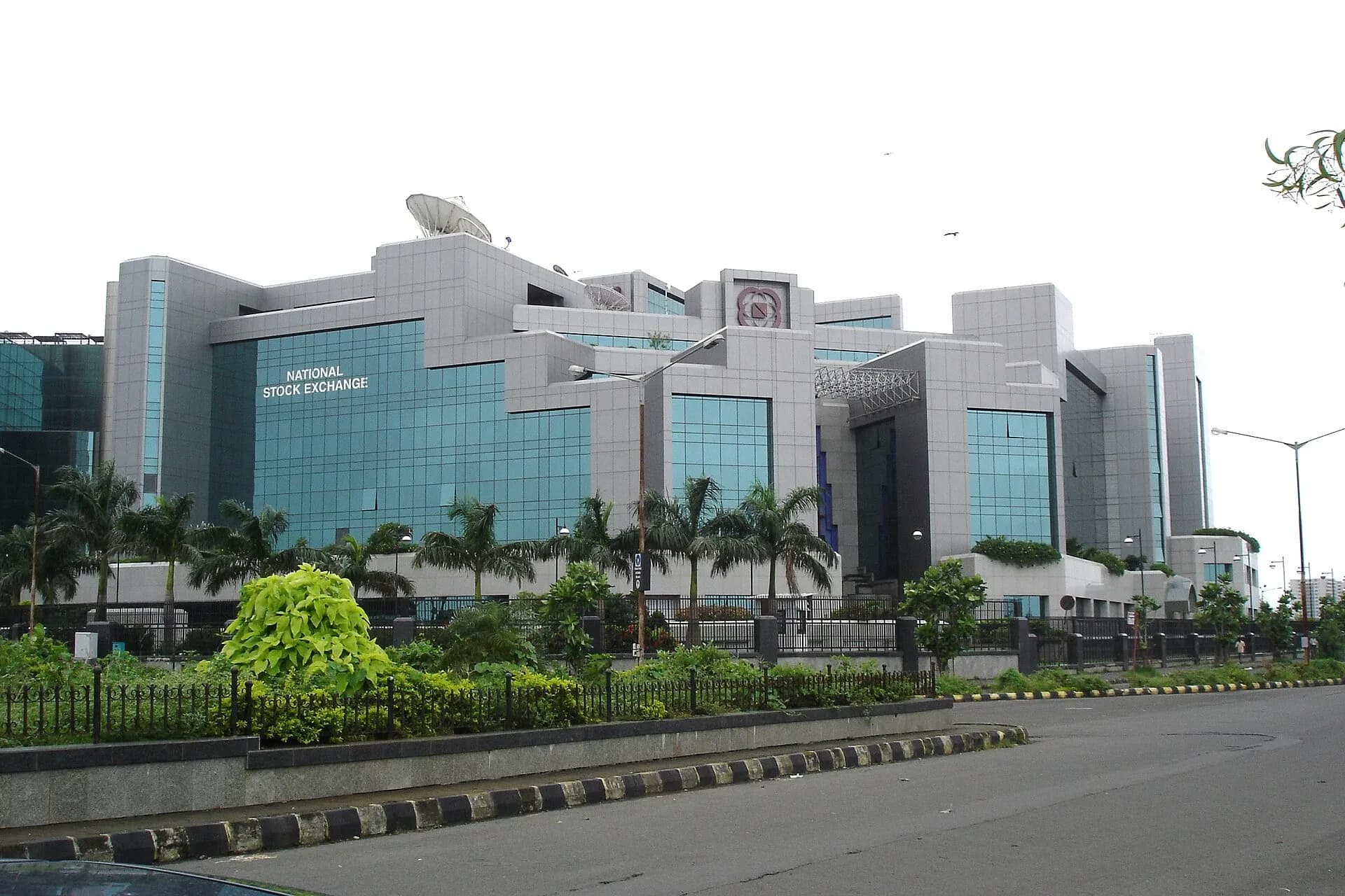 The glass and steel headquarters of the National Stock Exchange of India in Mumbai