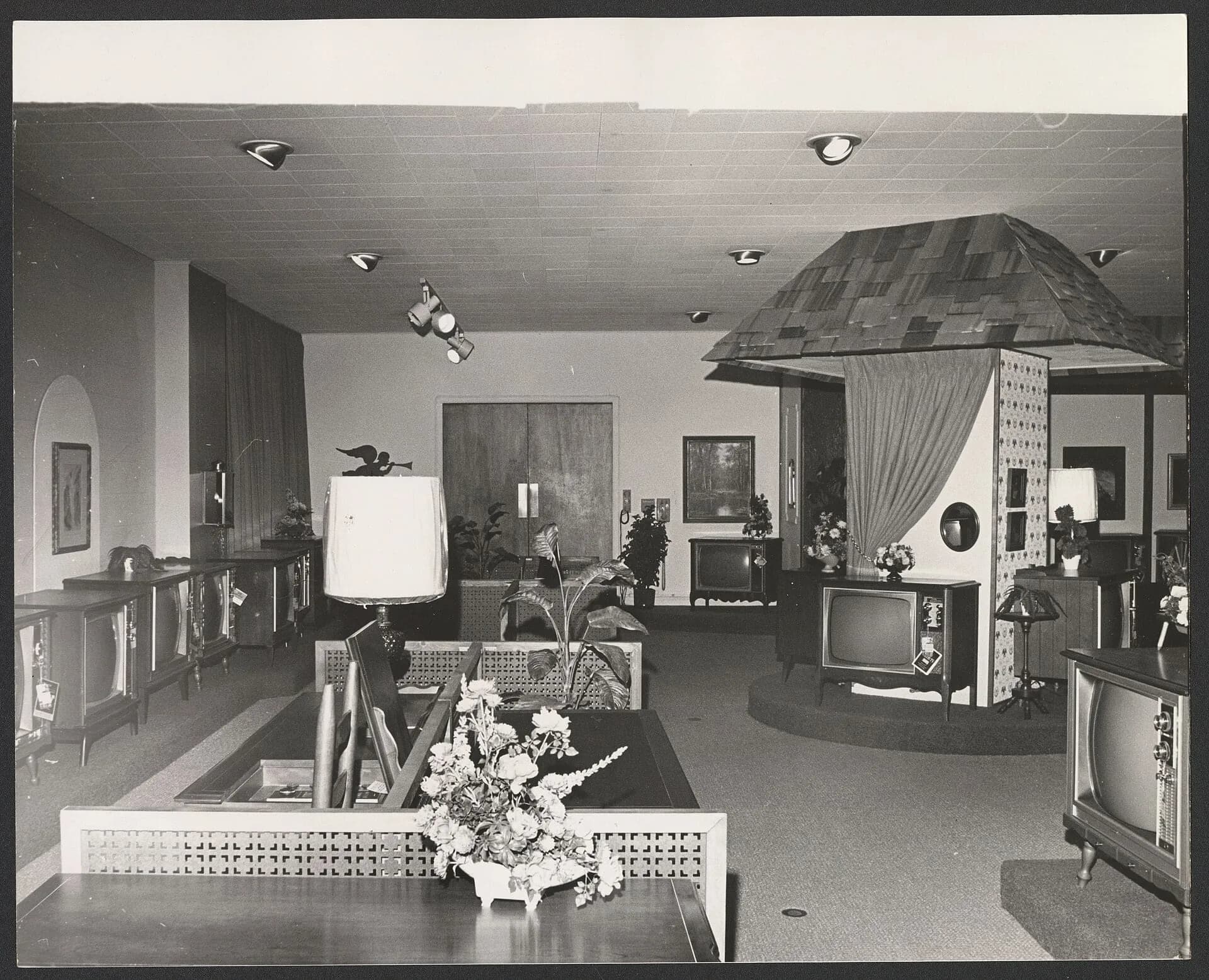 A television showroom in an archive photograph