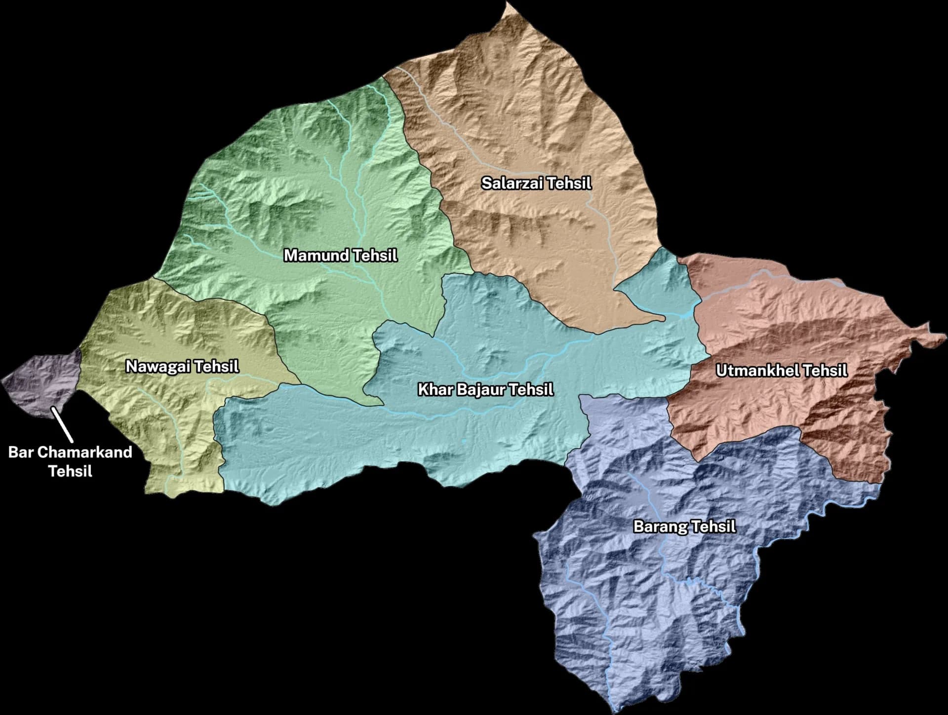 A map of districts in the former tribal areas of north-west Pakistan