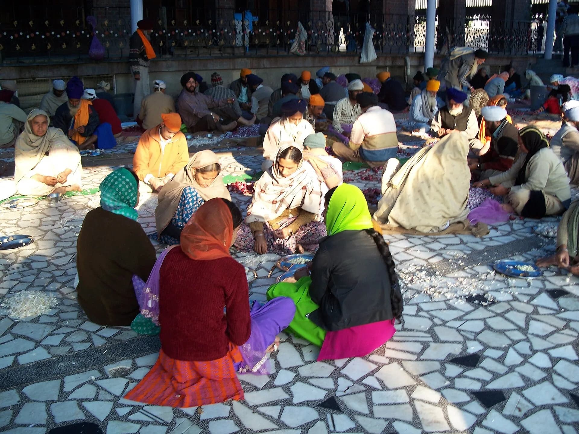 Volunteers preparing langar at the Golden Temple in Amritsar