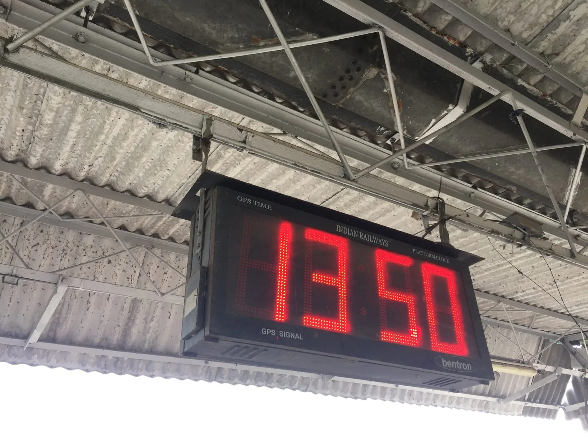 A clock at an Indian railway station