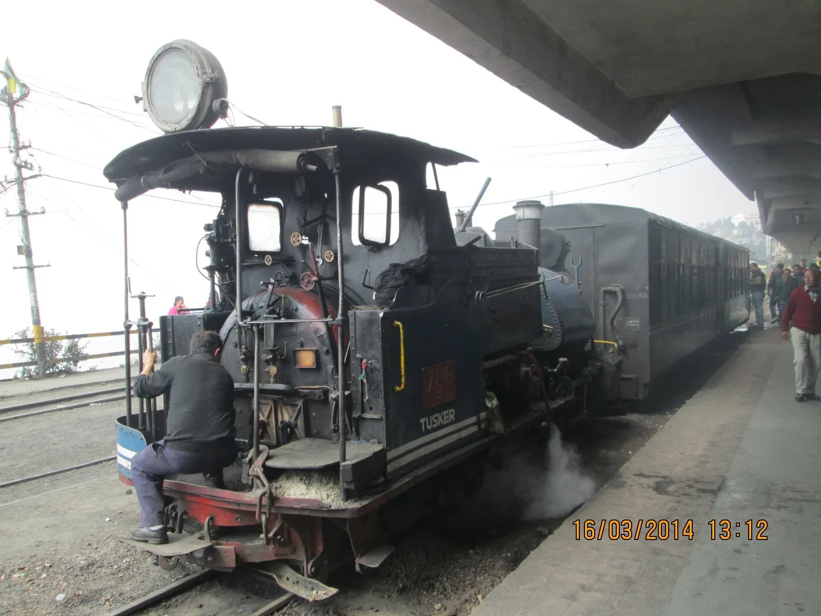 The Darjeeling Himalayan toy train on a mountain track
