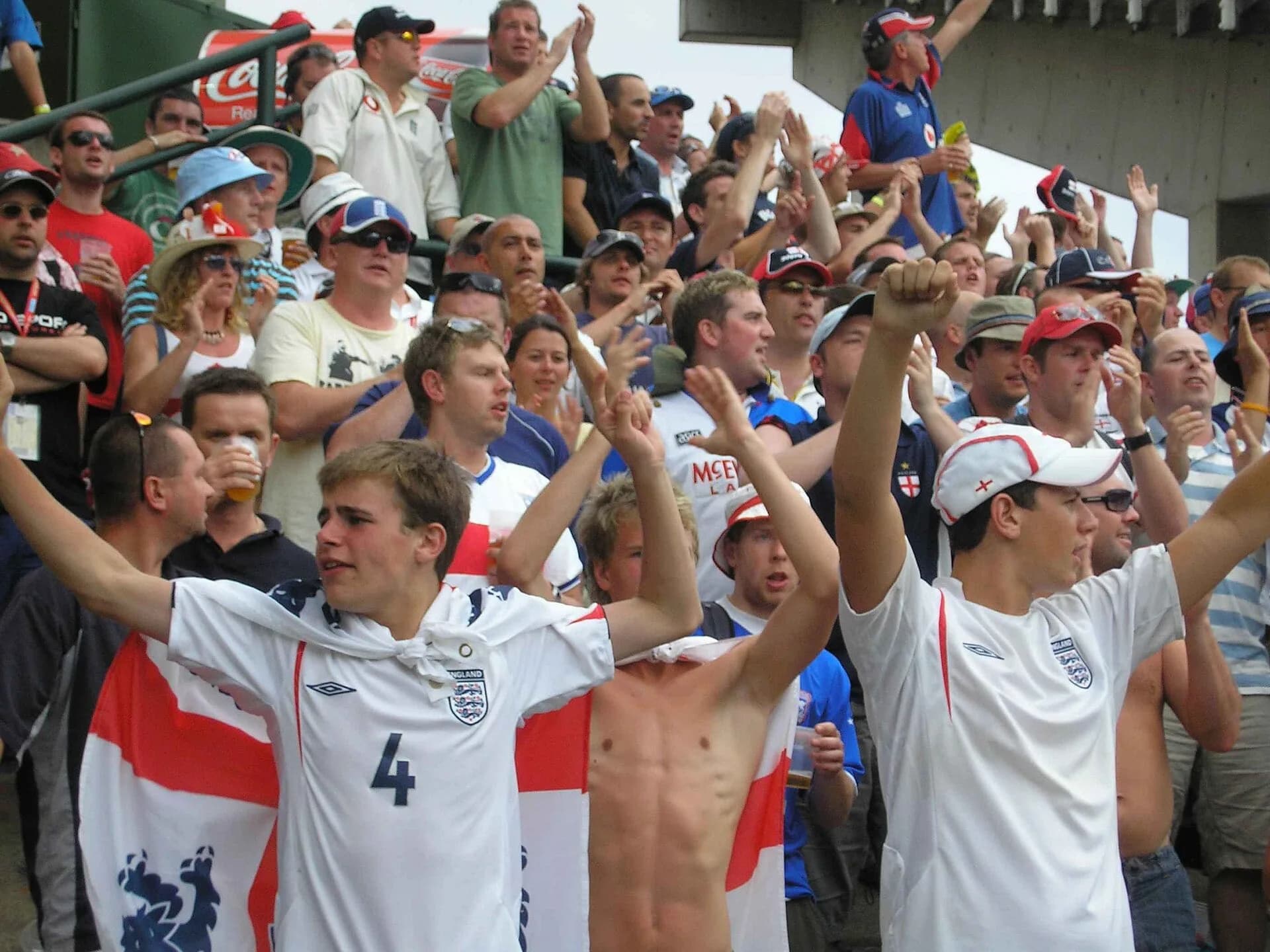 A large crowd of cricket fans in a stadium