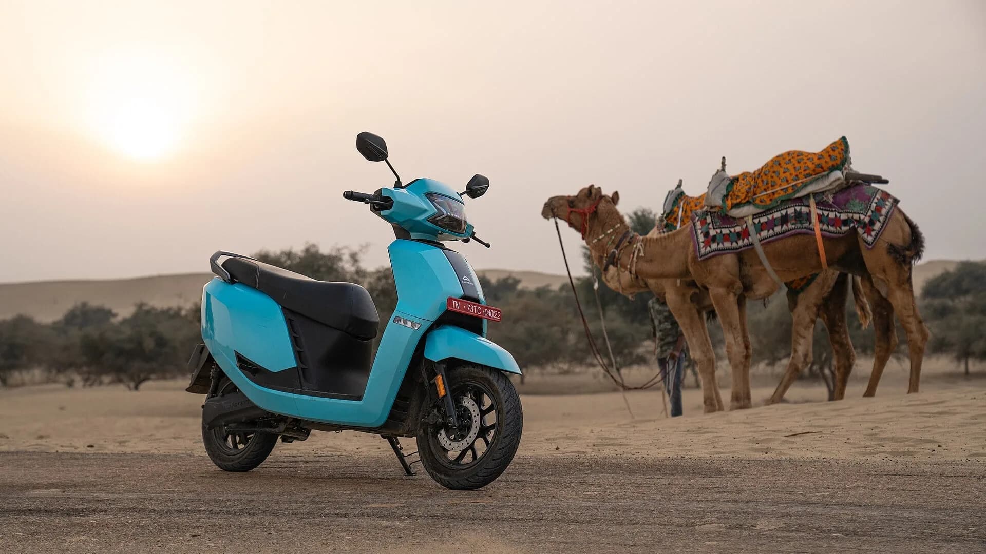 An electric scooter on display