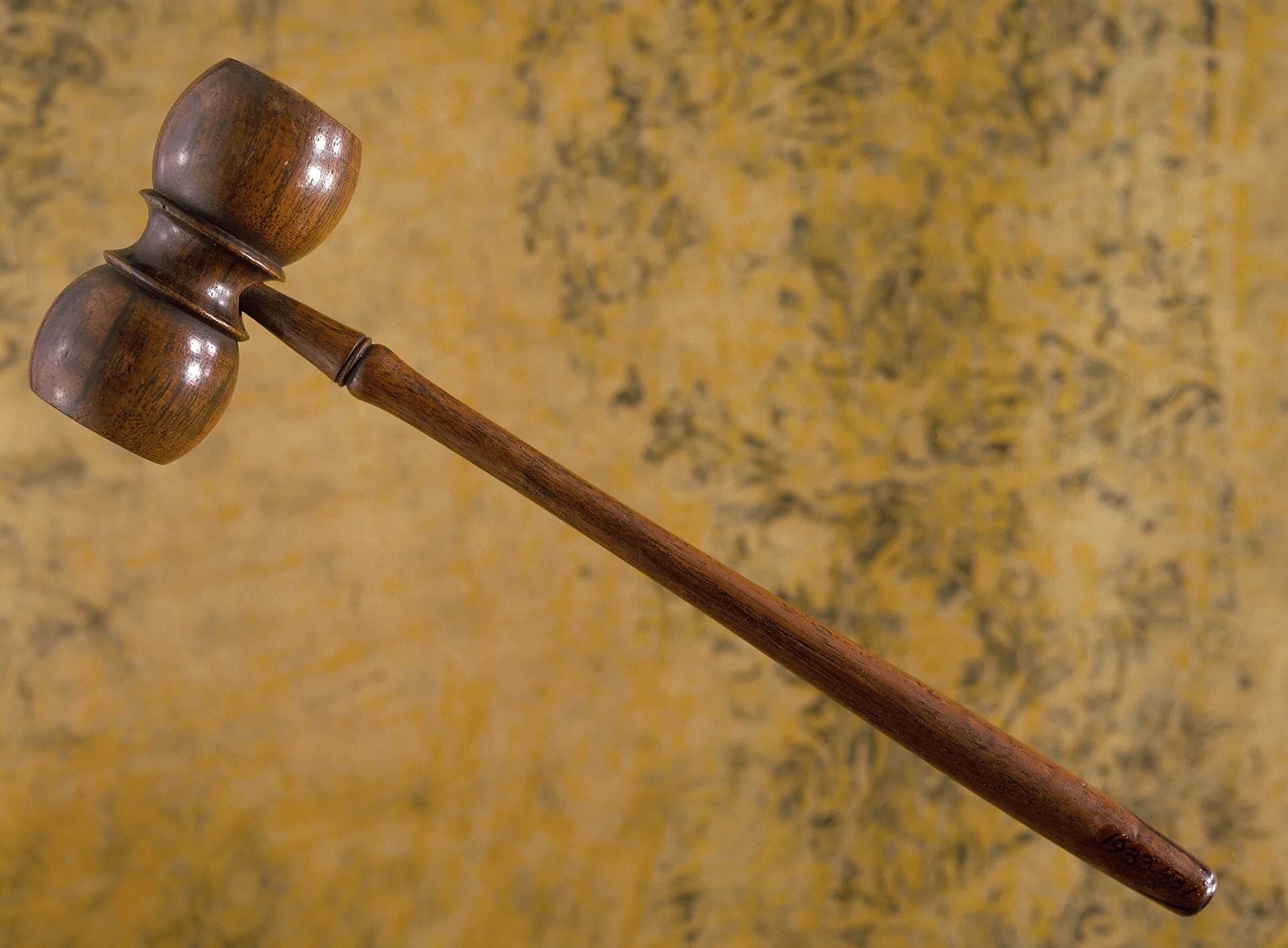 A wooden judge's gavel