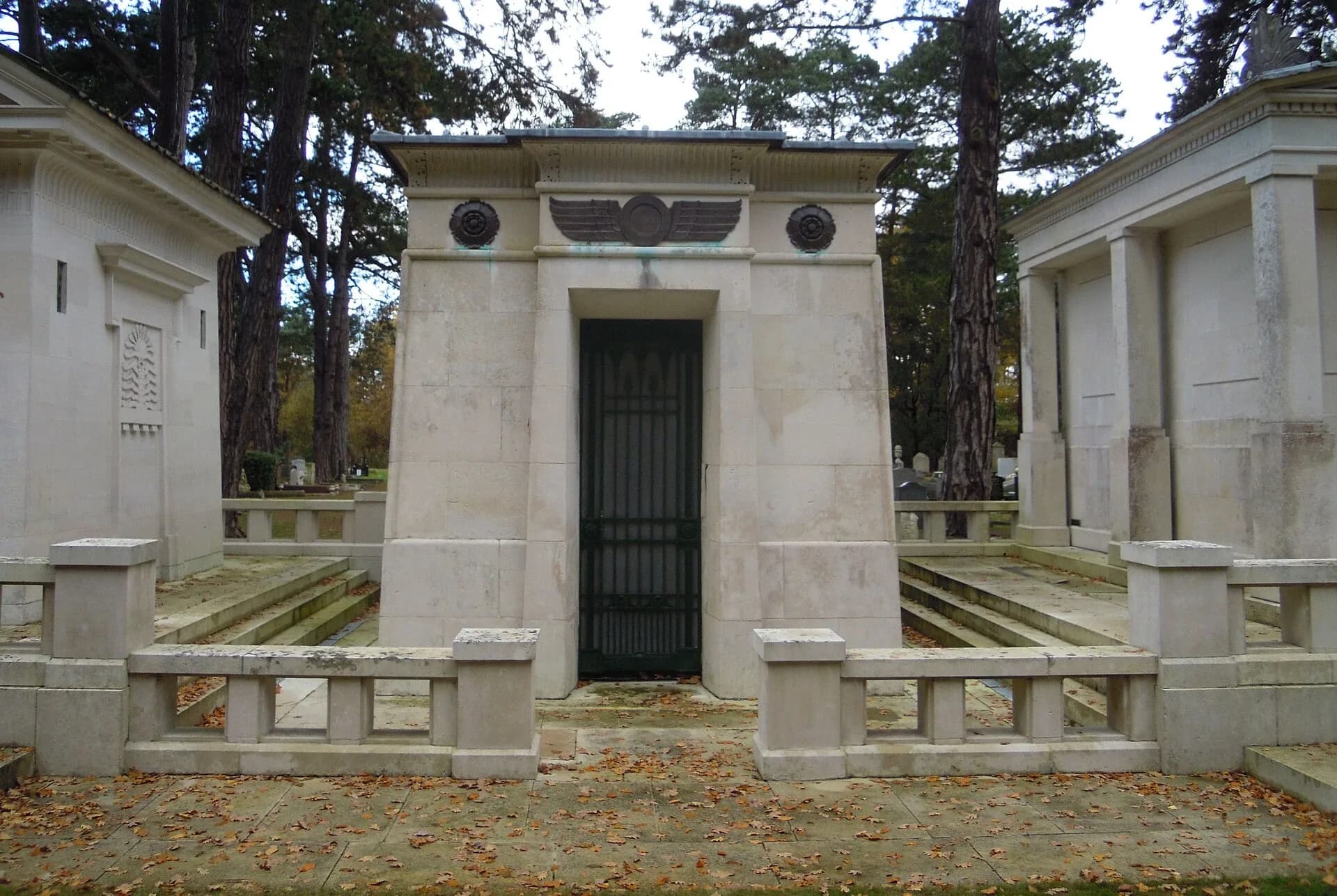 The stone mausoleum of Jamsetji Tata at Brookwood cemetery in England