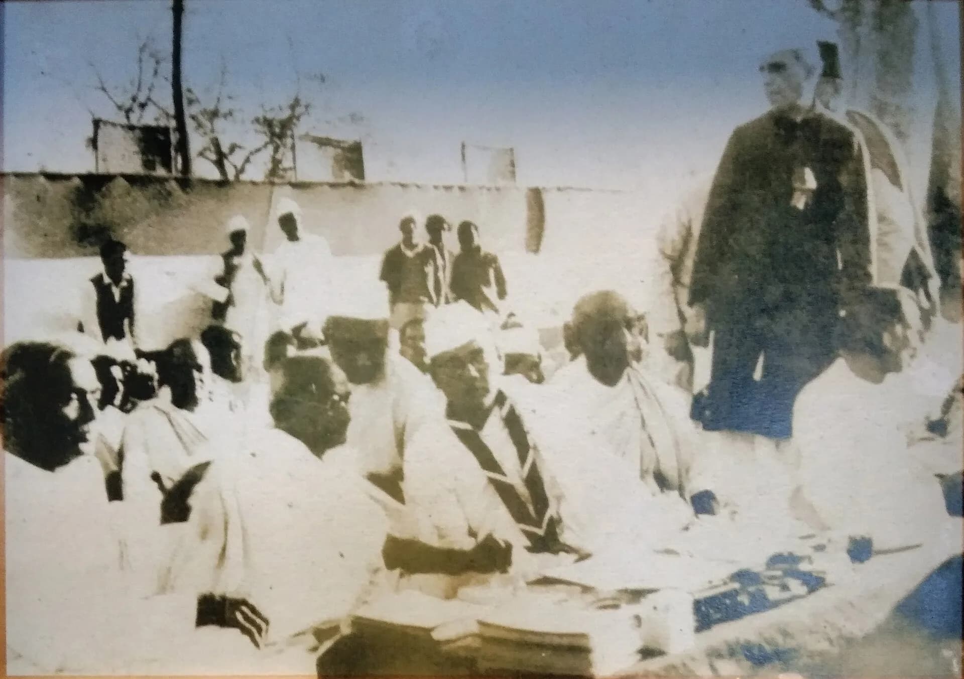 An old photograph of a gathering during India's freedom movement